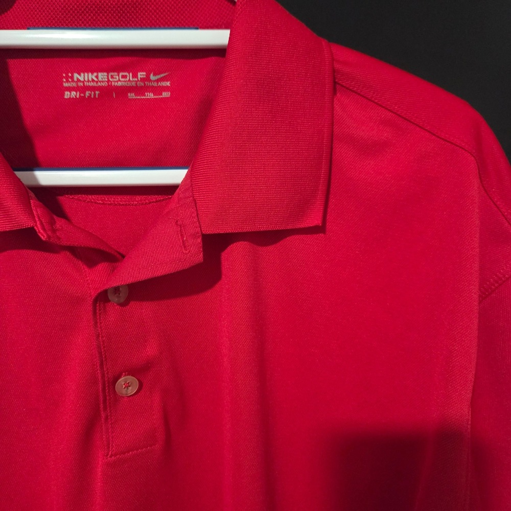 Nike Golf Dri Fit Red Polo Shirt Mens XXL Short Sleeve Athletic Performance